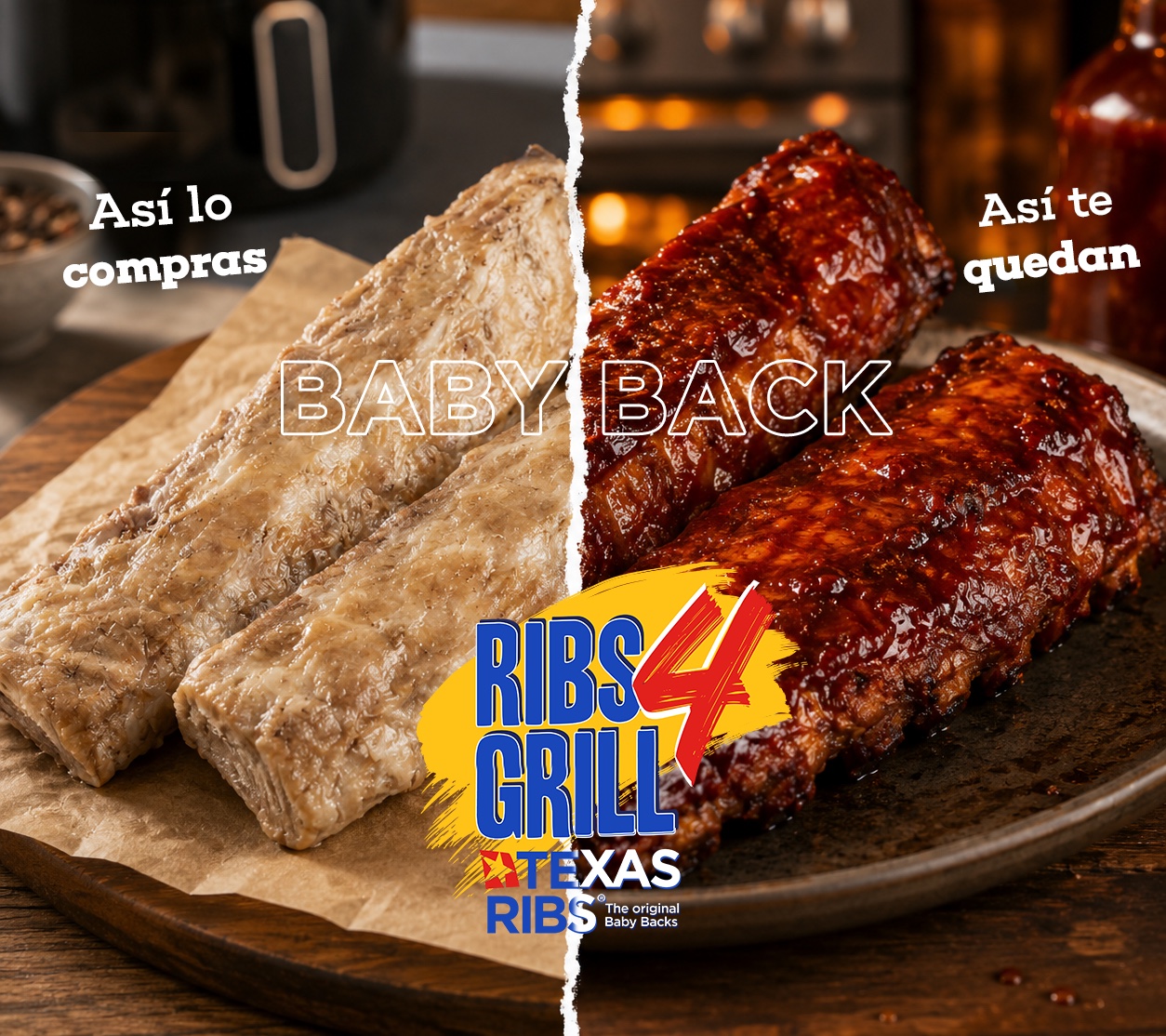 Costillas Baby Back Ribs 4 Grill