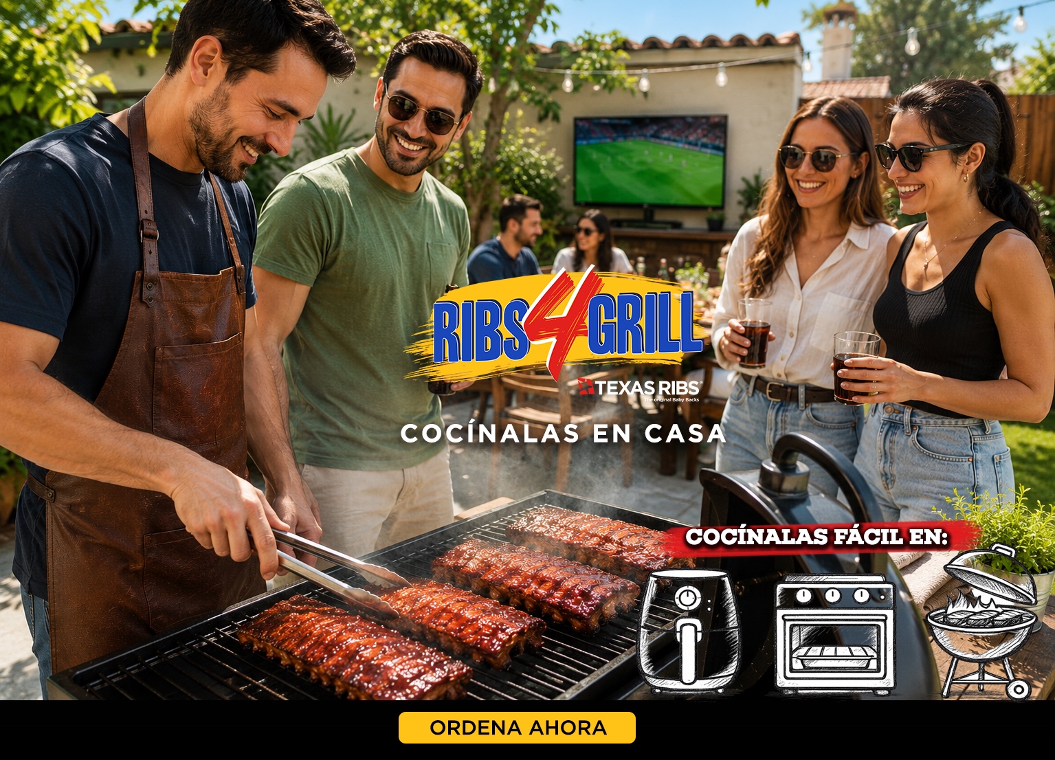 Haz BBQ sin complicarte — convierte cualquier partido en reunión. Costillas Ribs 4 Grill.